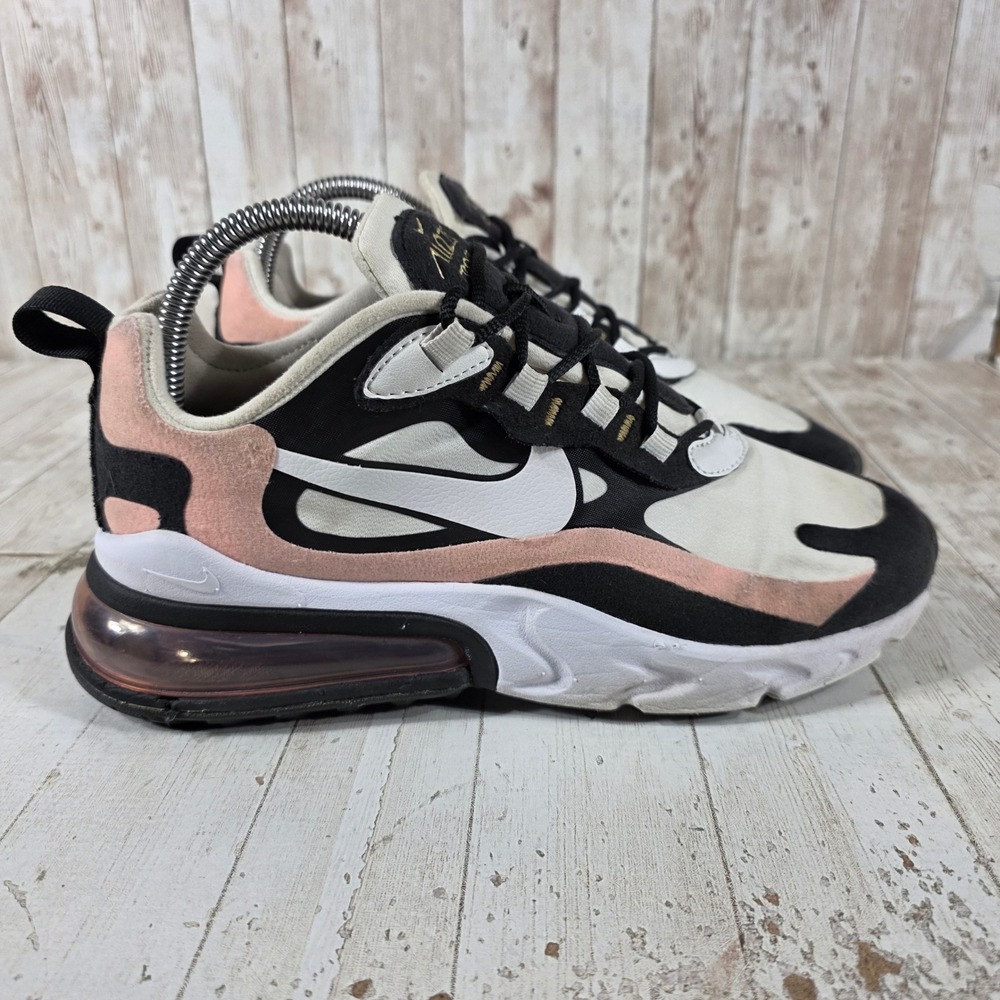 Nike Air Max 270 React Womens Black Bleached Coral AT6174-005 Size 7.5
